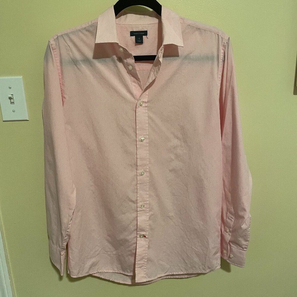 Tommy Hilfiger Boy's 18 Pink Button Down Long Sleeve